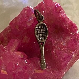 Vintage Sterling Silver Tennis Racket Pendant